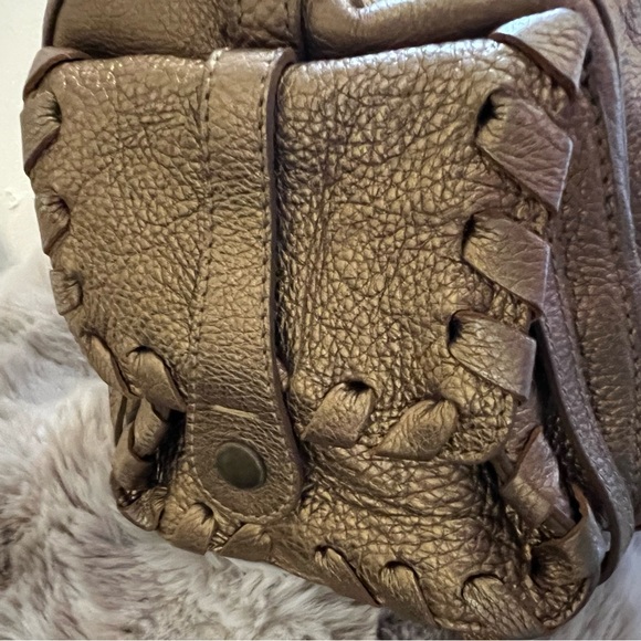 ✨✨CHLOE Metallic Gold Leather Silverado Bag Pewter Shade - Picture 4 of 14